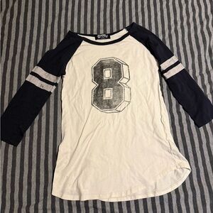 Women's Long Sleeve Raglan Tee with Number Graphic